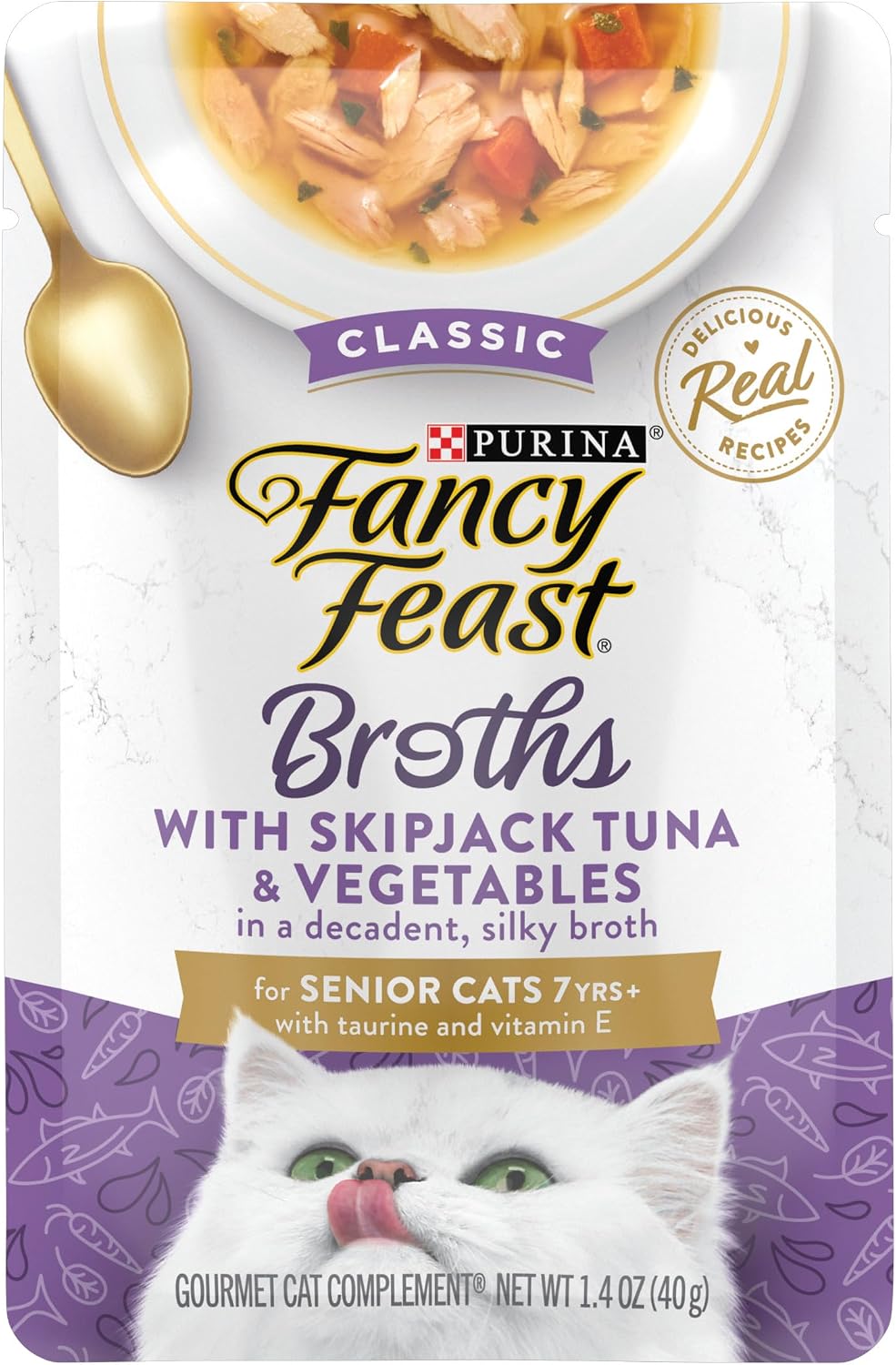 ALIMENTO HÚMEDO PURINA FANCY FEAST SENIOR PARA GATOS ATÚN EN CALDO 16 UNIDADES 1.4 OZ - 1