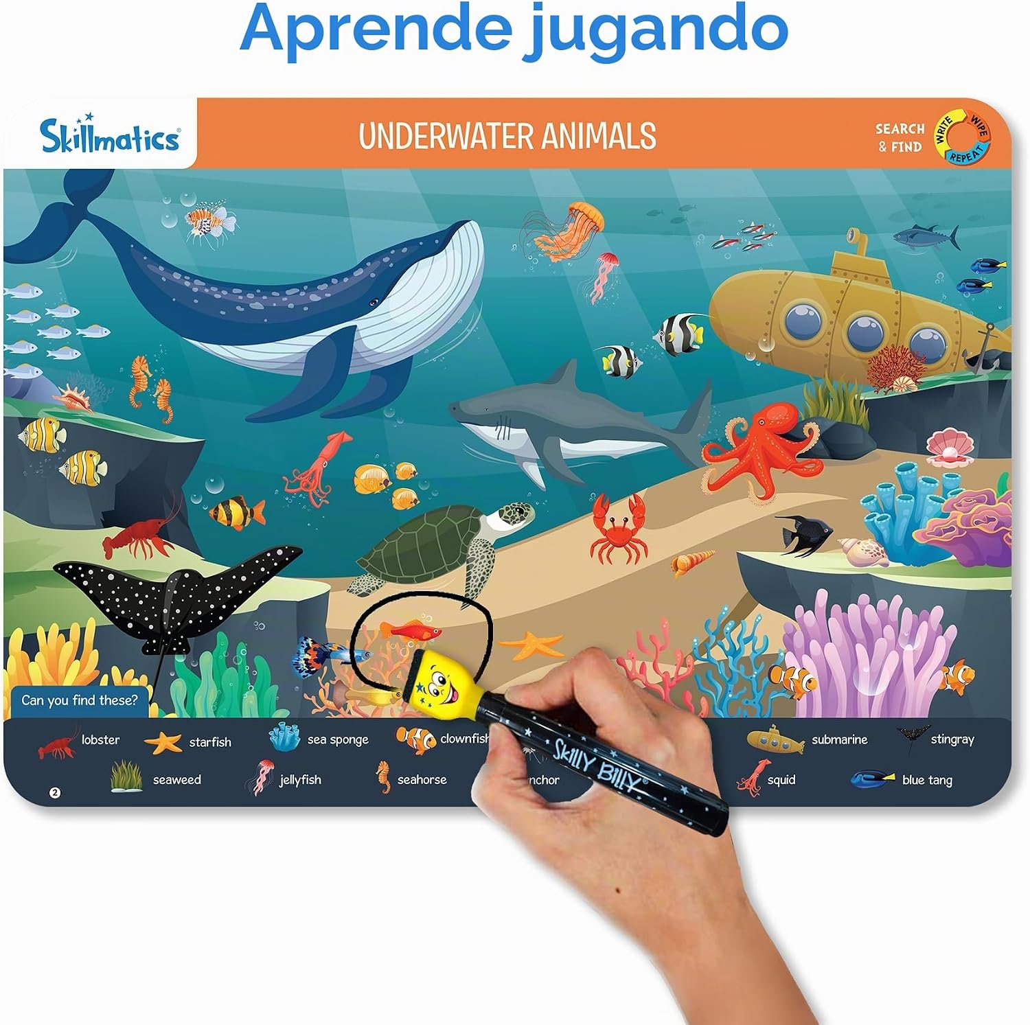 TAPETE DE ACTIVIDADES REUTILIZABLE SKILLMATICS SEARCH AND FIND ANIMALS - 4
