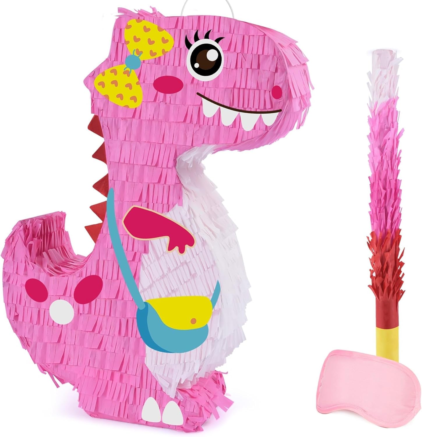 PIÑATA DINOSAURIO ROSA 16 PULGADAS PARA FIESTA INFANTIL - 1