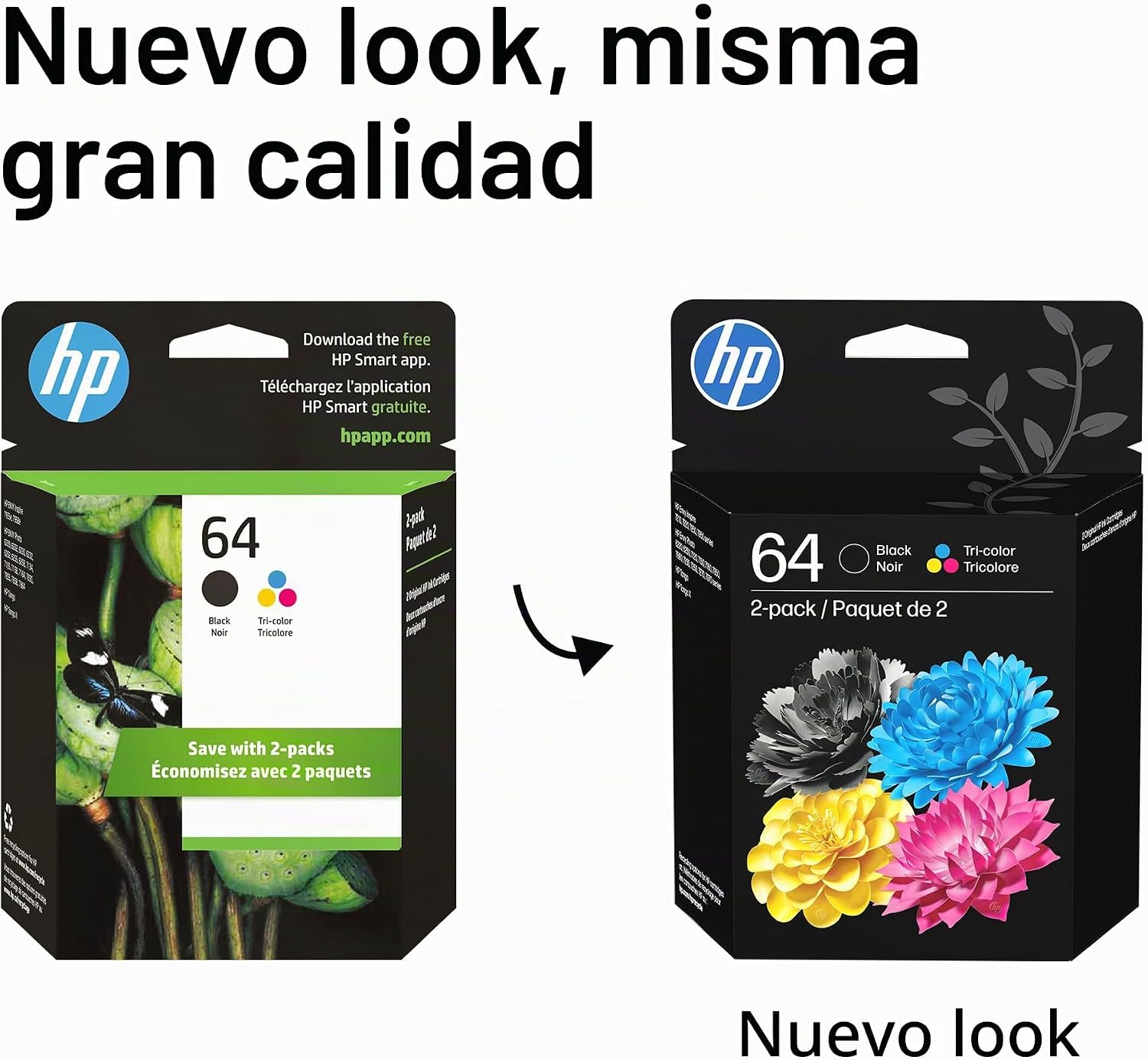 CARTUCHOS DE TINTA HP 64 NEGRO Y TRICOLOR PACK COMBO - 3