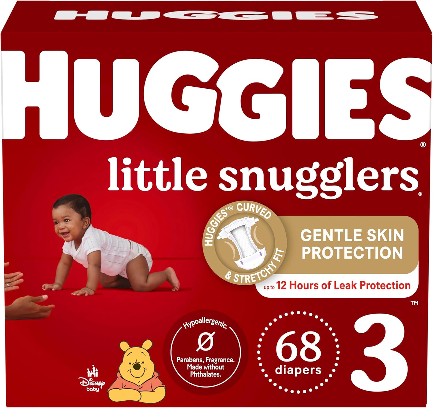 PAÑALES HUGGIES LITTLE SNUGGLERS TALLA 3 (16-28 LBS) 68 UNIDADES - 1