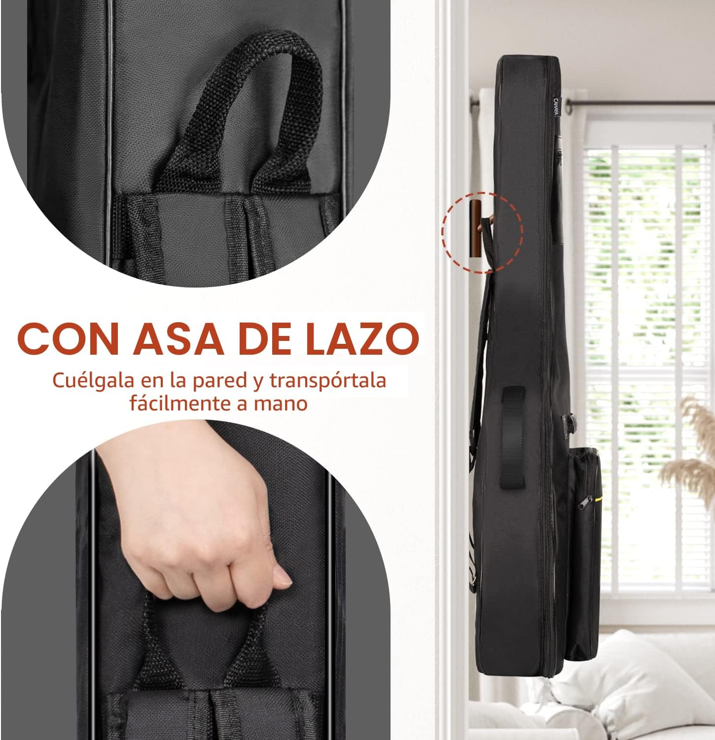 FUNDA PARA GUITARRA ACÚSTICA CAHAYA 41 PULGADAS CON ACOLCHADO 0.35 PULGADAS RESISTENTE AL AGUA - 2