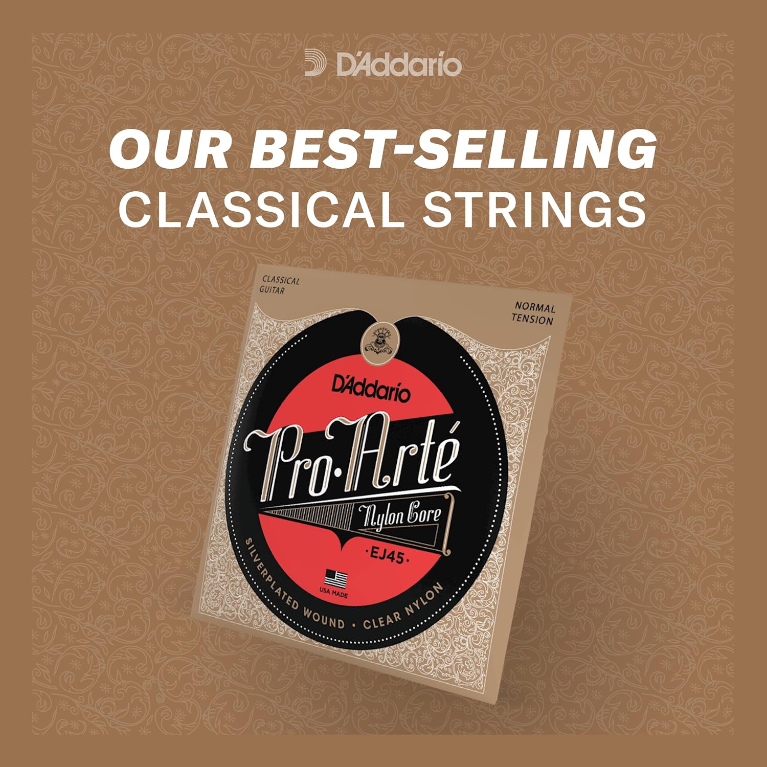 CUERDAS PARA GUITARRA CLÁSICA D'ADDARIO PRO-ARTE NYLON TENSIÓN LIGERA, 3 JUEGOS - 3