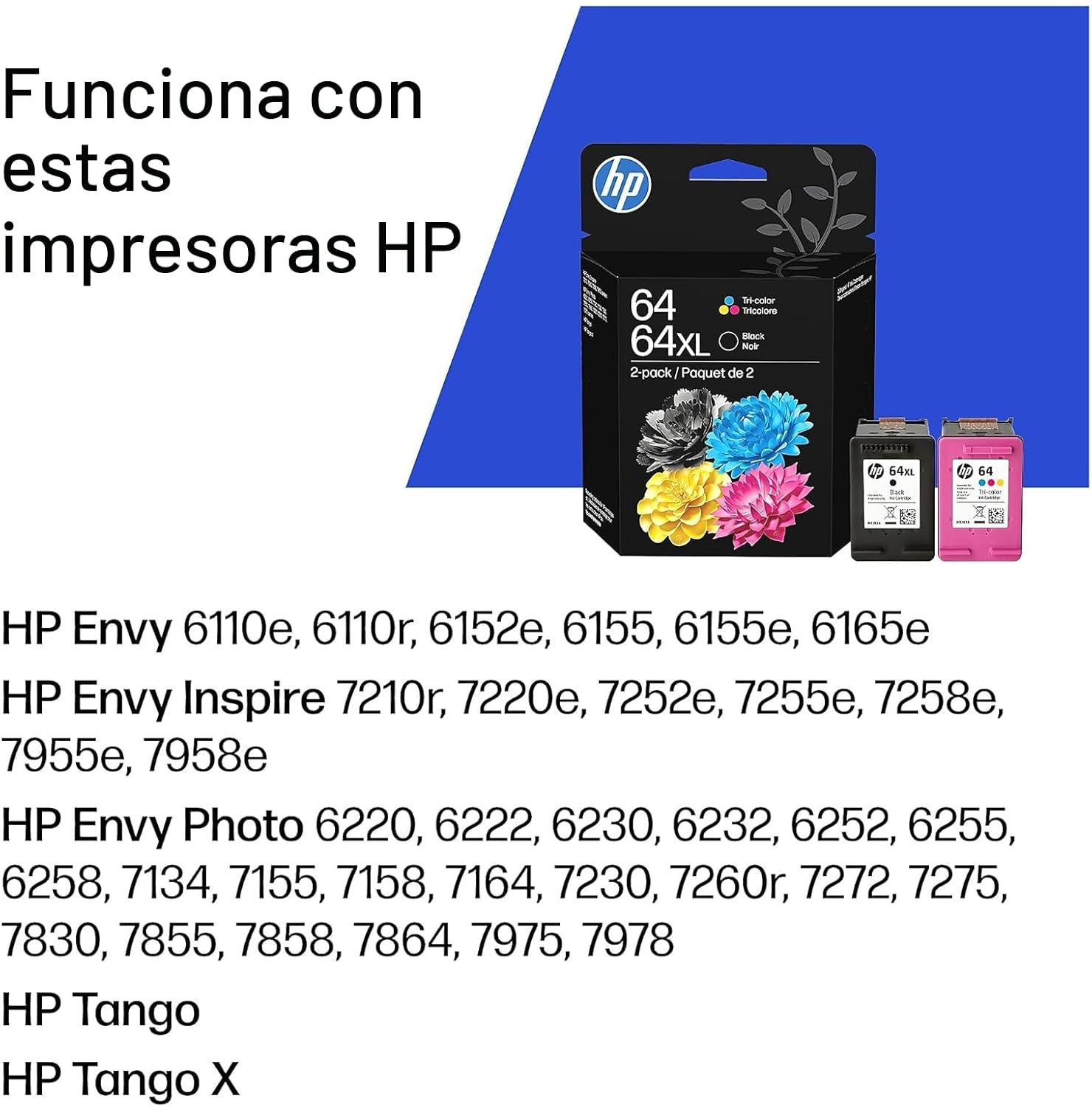 CARTUCHOS DE TINTA HP 64XL/64 NEGRO Y TRICOLOR PACK 2 UNIDADES - 2