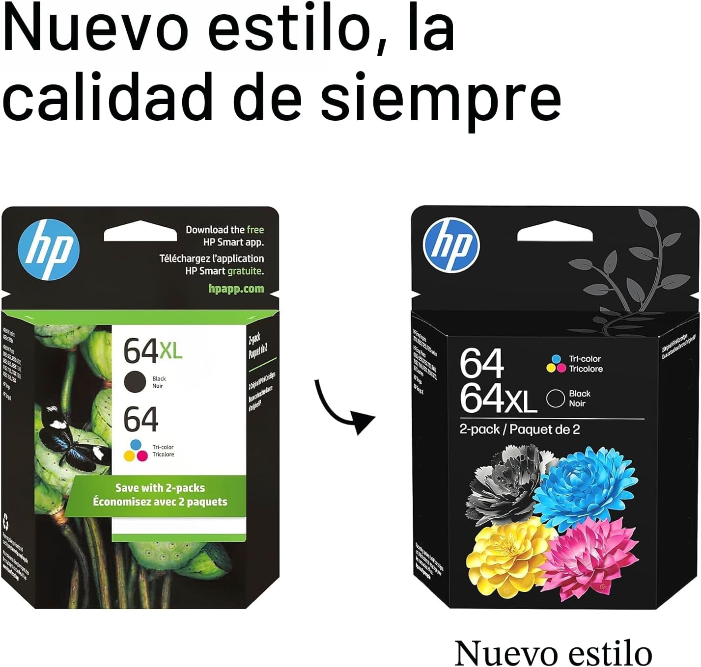 CARTUCHOS DE TINTA HP 64XL/64 NEGRO Y TRICOLOR PACK 2 UNIDADES - 3