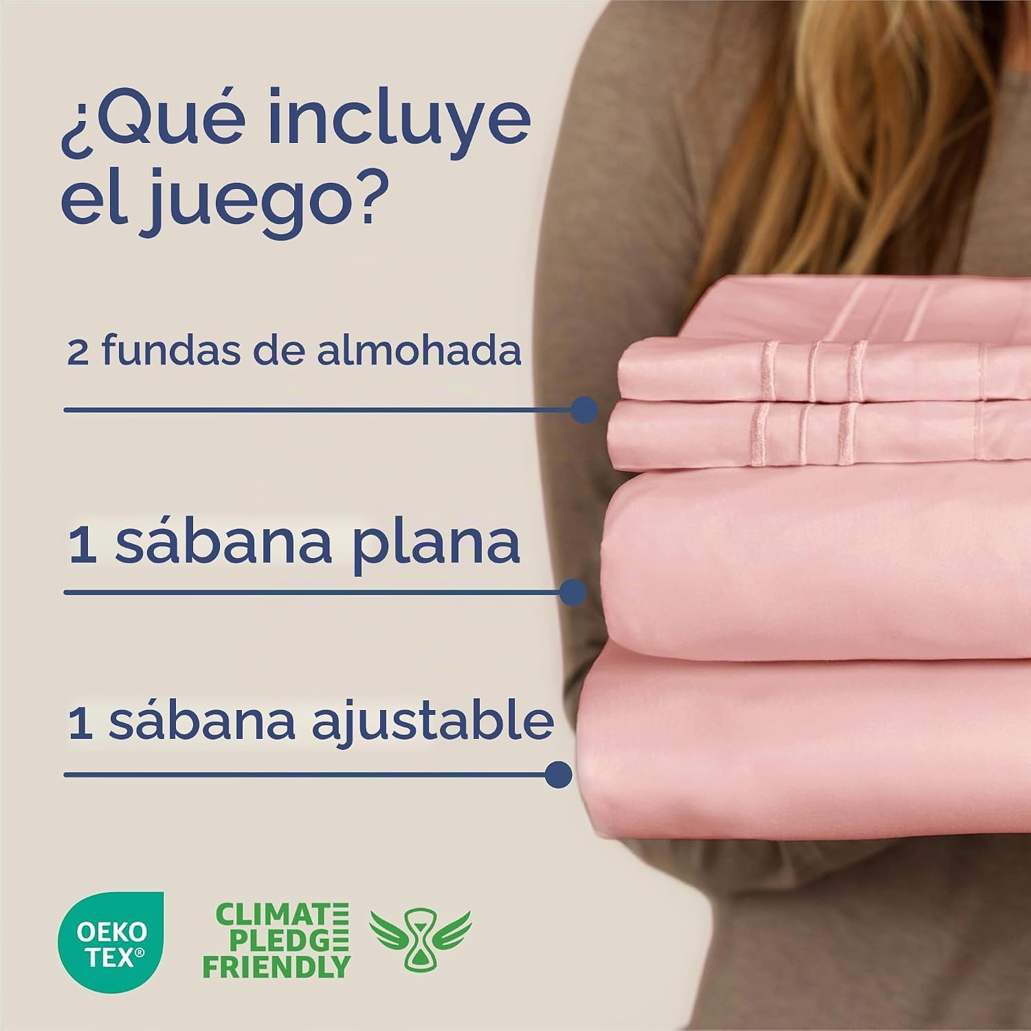 JUEGO DE SÁBANAS KING SIZE 4 PIEZAS CGK UNLIMITED ROSA BEBÉ - 2