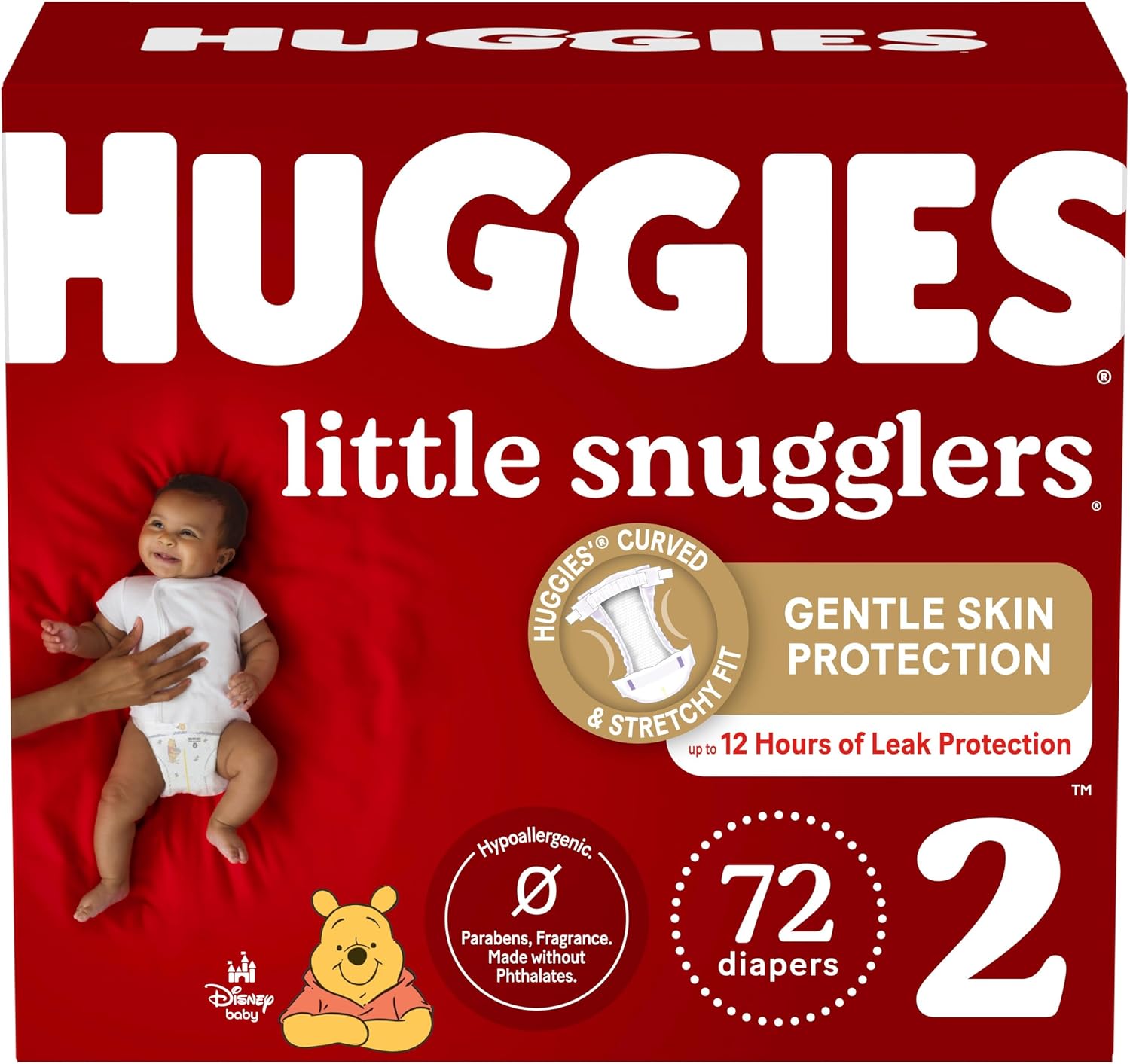 PAÑALES HUGGIES LITTLE SNUGGLERS TALLA 2 (12-18 LBS) 72 UNIDADES - 1