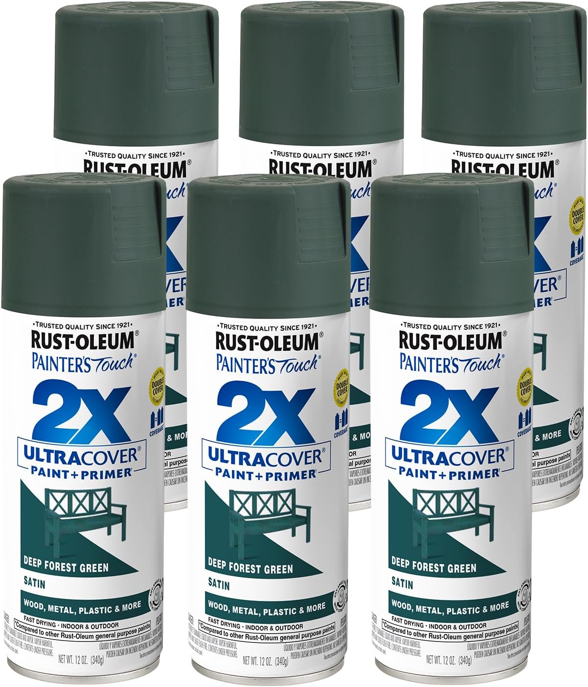 PINTURA EN SPRAY RUST-OLEUM PAINTER'S TOUCH 2X ULTRA COVER SATINADO BOSQUE PROFUNDO - 1