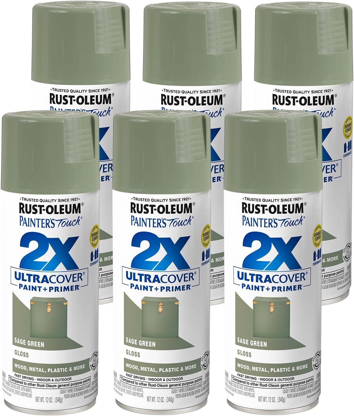 PINTURA EN SPRAY RUST-OLEUM PAINTER'S TOUCH 2X ULTRA COVER ACABADO BRILLO VERDE SALVIA - 1