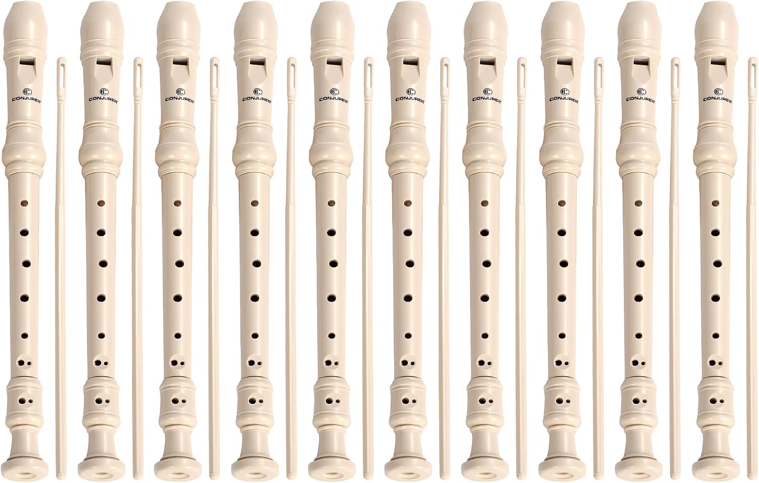 FLAUTA SOPRANO CONJURER 10 PIEZAS SISTEMA ALEMÁN CON FUNDA Y VARILLA DE LIMPIEZA - 1