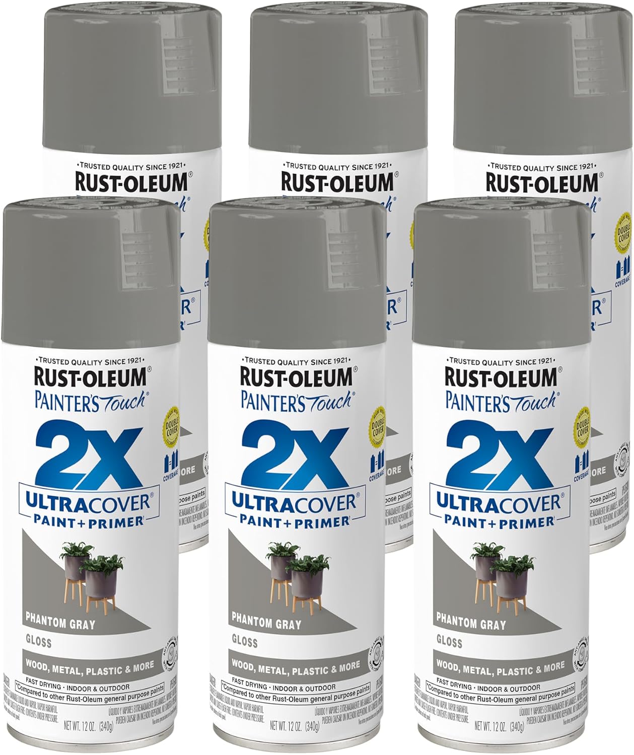 PINTURA EN SPRAY RUST-OLEUM PAINTER'S TOUCH 2X ULTRA COVER GRIS FANTASMA - 1