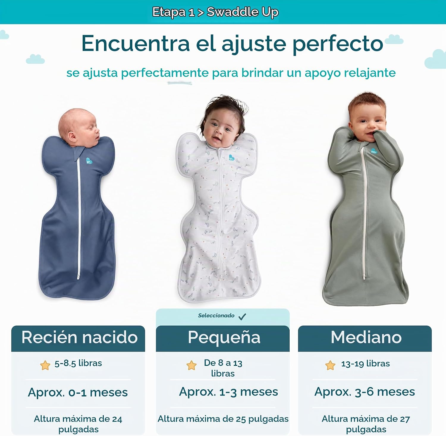 SACO DE DORMIR SWADDLE UP LOVE TO DREAM 1.0 TOG 8-13 LBS BEIGE - 3