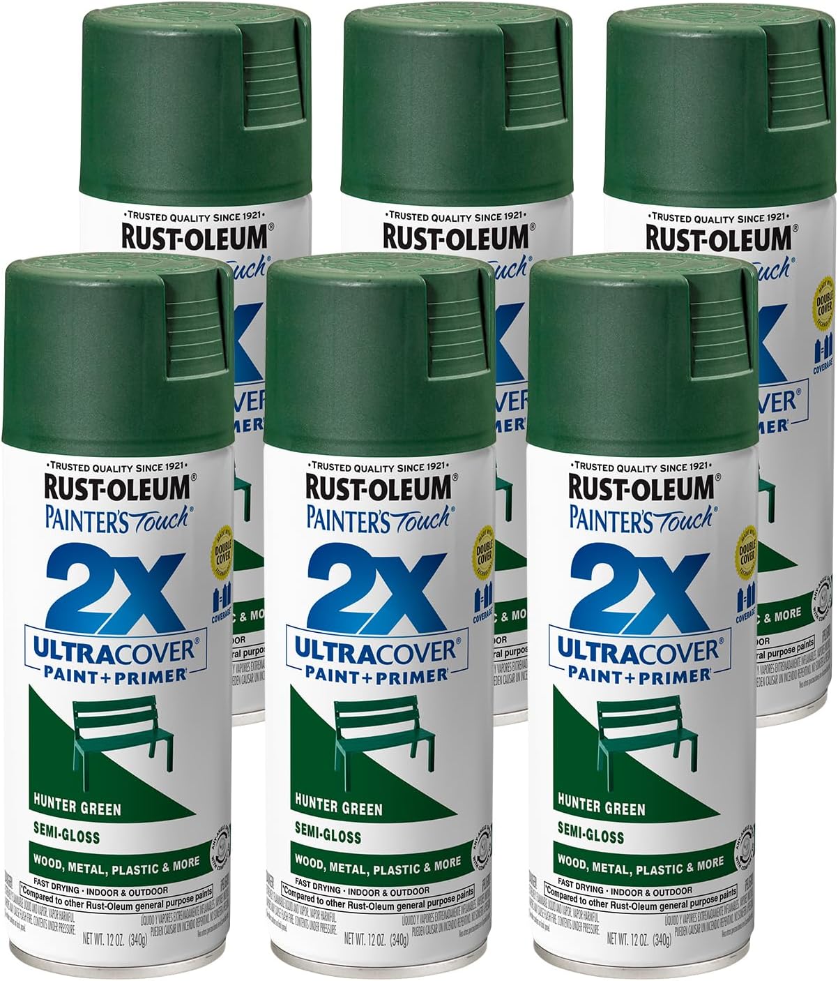PINTURA EN SPRAY RUST-OLEUM PAINTER'S TOUCH 2X MULTIUSO VERDE CAZADOR SEMIBRILLO - 1