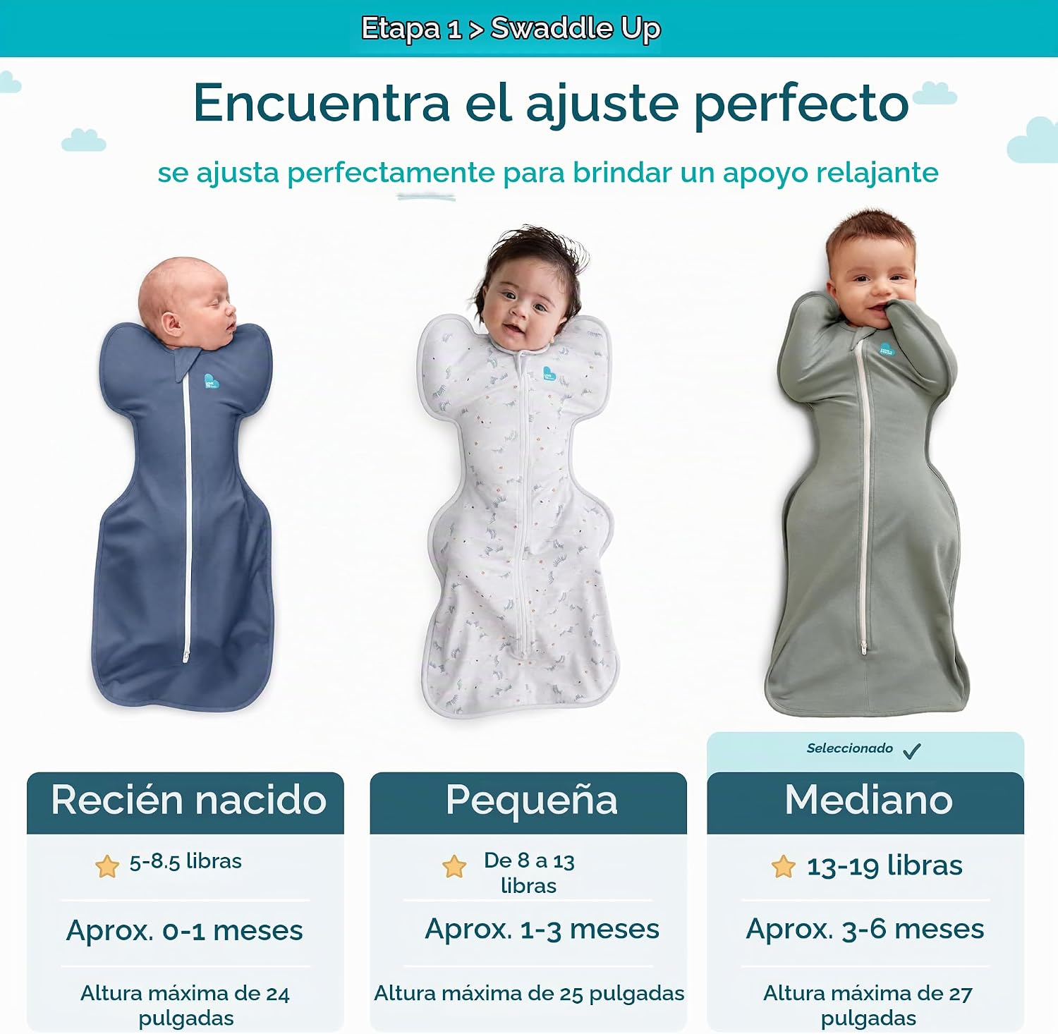 LOVE TO DREAM SWADDLE UP SACO DE DORMIR PARA BEBÉ 1.0 TOG 13-19 LBS CABALLO - 3