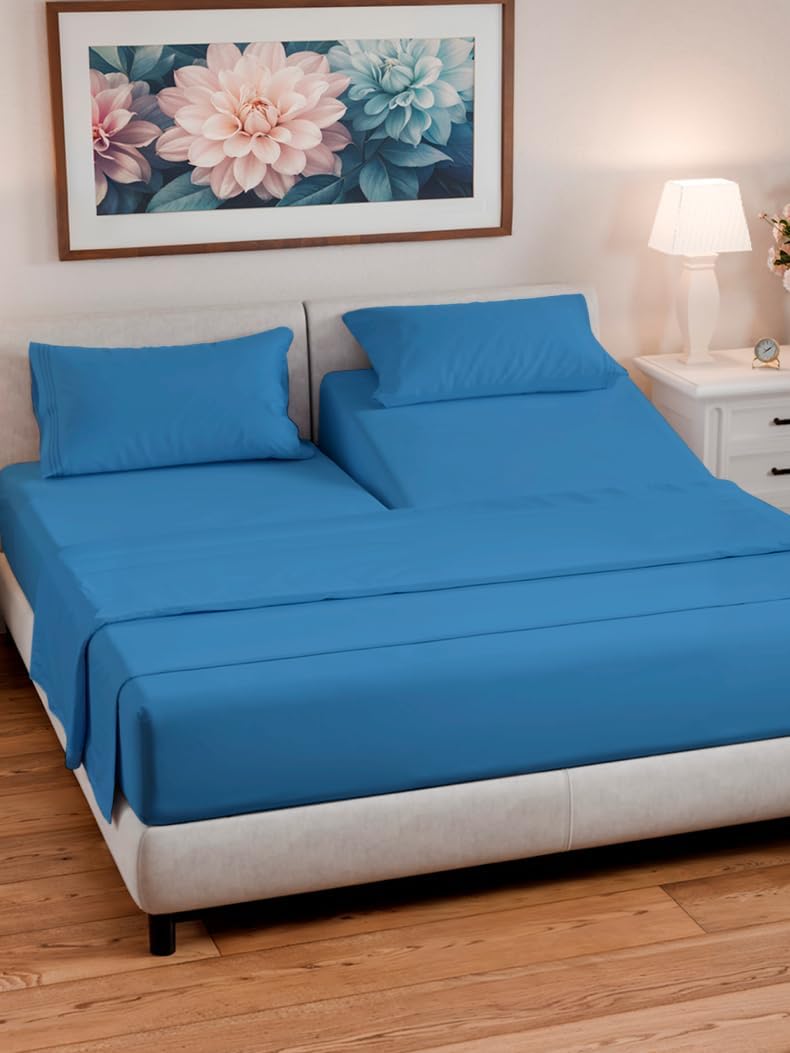 JUEGO DE SÁBANAS SPLIT KING CGK UNLIMITED AZUL DENIM 4 PIEZAS - 2