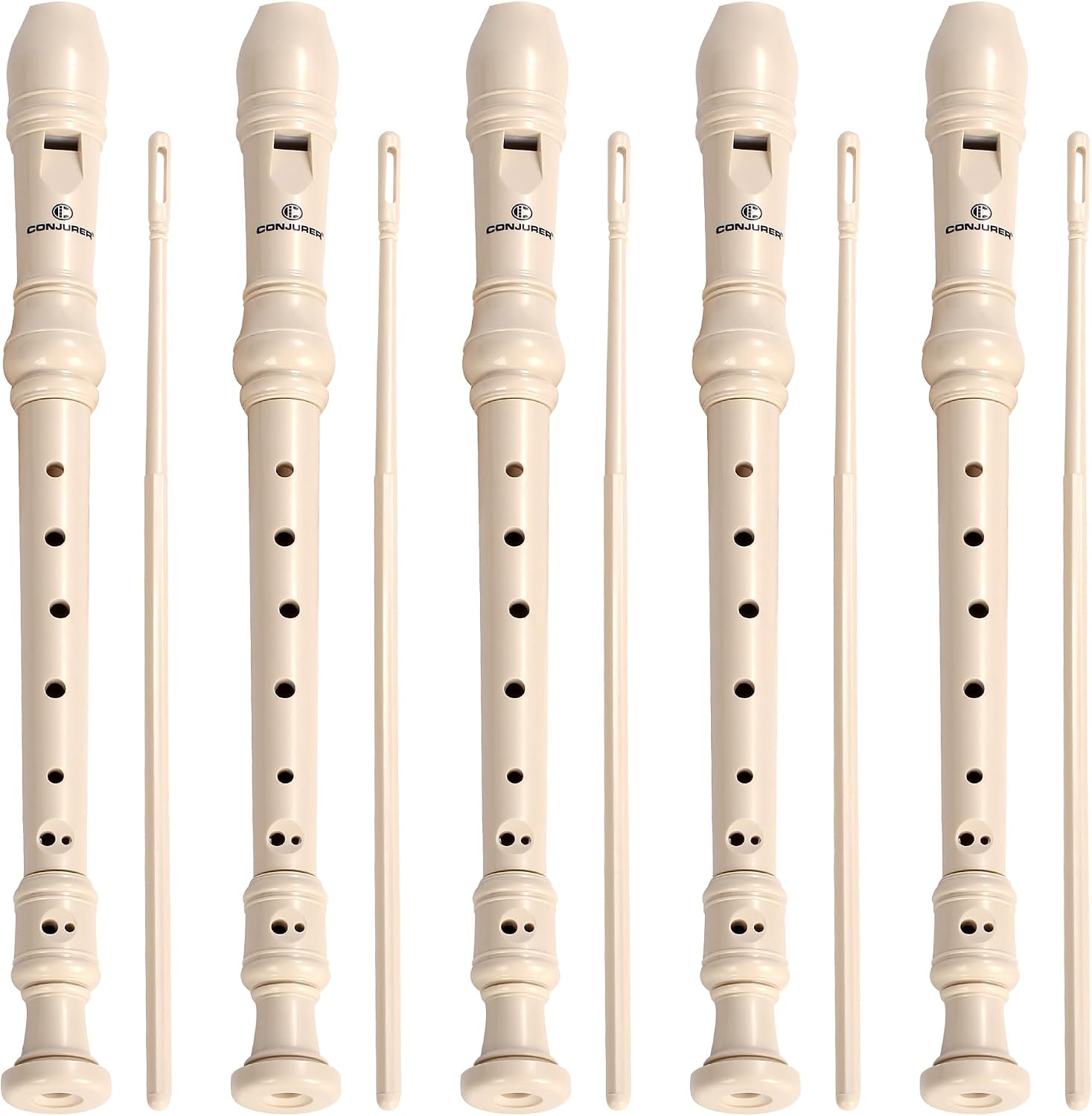 FLAUTA SOPRANO CONJURER 5 PIEZAS SISTEMA ALEMÁN 8 AGUJEROS PARA NIÑOS - 1