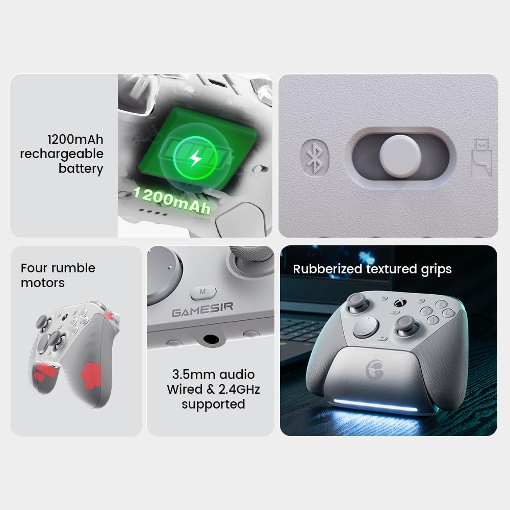 GAMEPAD GAMESIR G7 PRO INALÁMBRICO PARA XBOX SERIES X|S, XBOX ONE, PC Y ANDROID BLANCO - 5