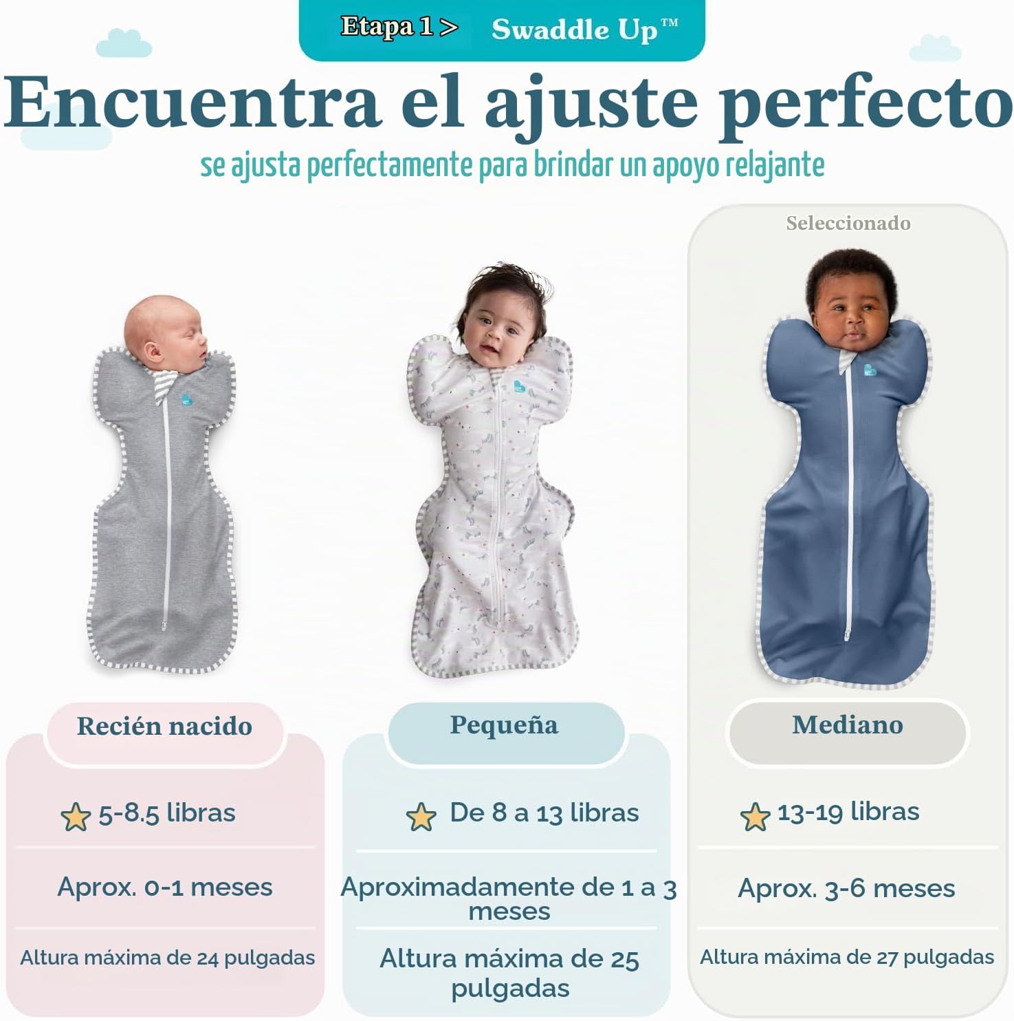 MANTA ENVOLVENTE LOVE TO DREAM SWADDLE UP TALLA M AZUL MARINO 1.0 TOG - 3
