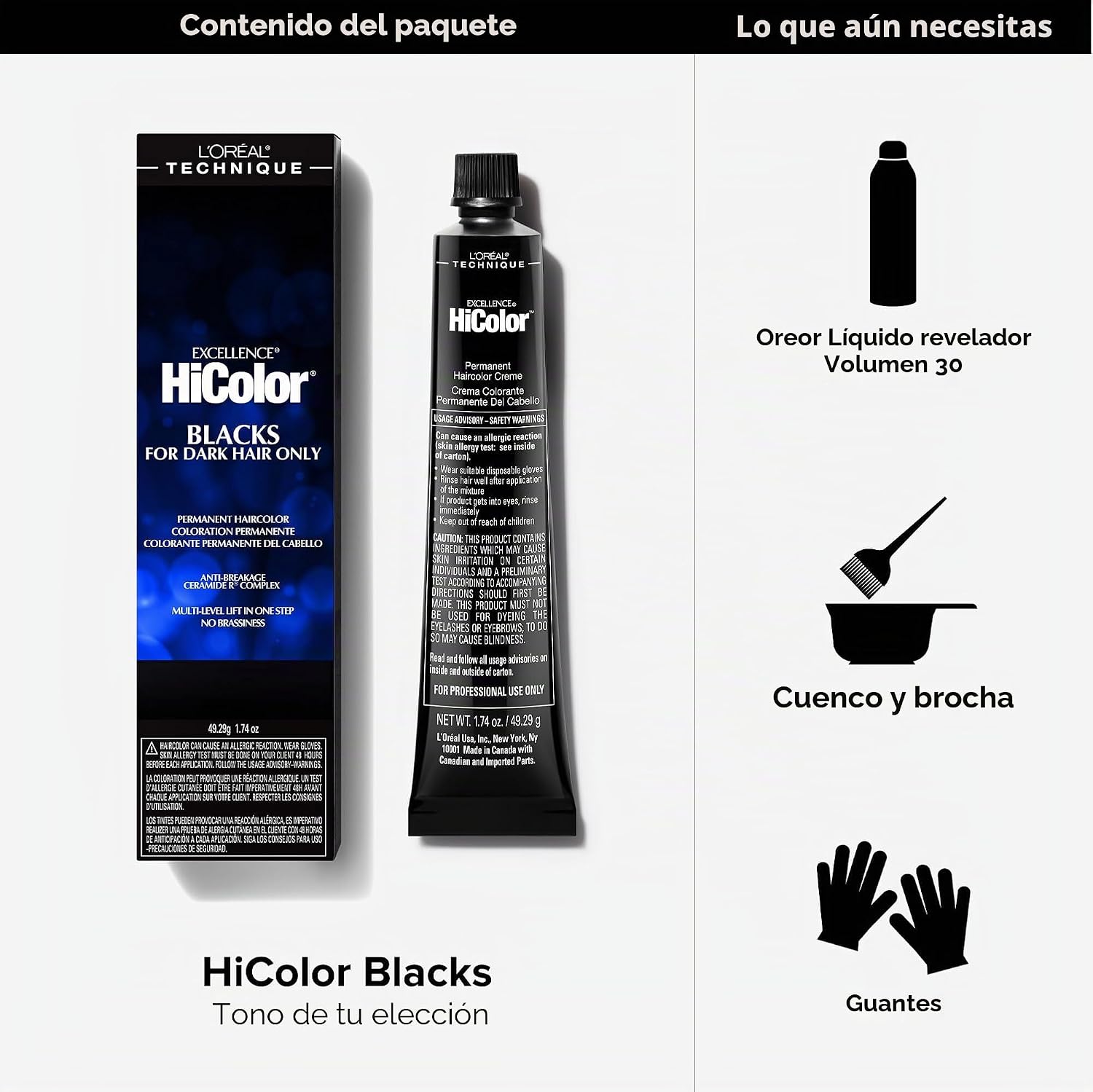 TINTURA PERMANENTE L'ORÉAL TECHNIQUE HICOLOR VIOLETA Y NEGRO - 4