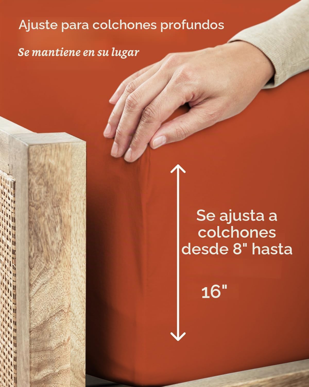 JUEGO DE SÁBANAS TWIN XL 3 PIEZAS MICROFIBRA TERRACOTA - 4