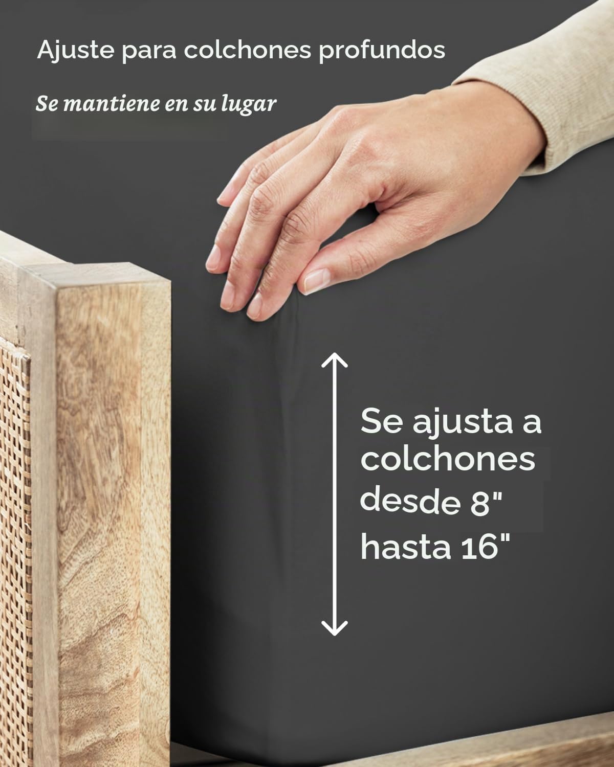 JUEGO DE SÁBANAS FULL XL 4 PIEZAS CGK UNLIMITED CHARCOAL - 4