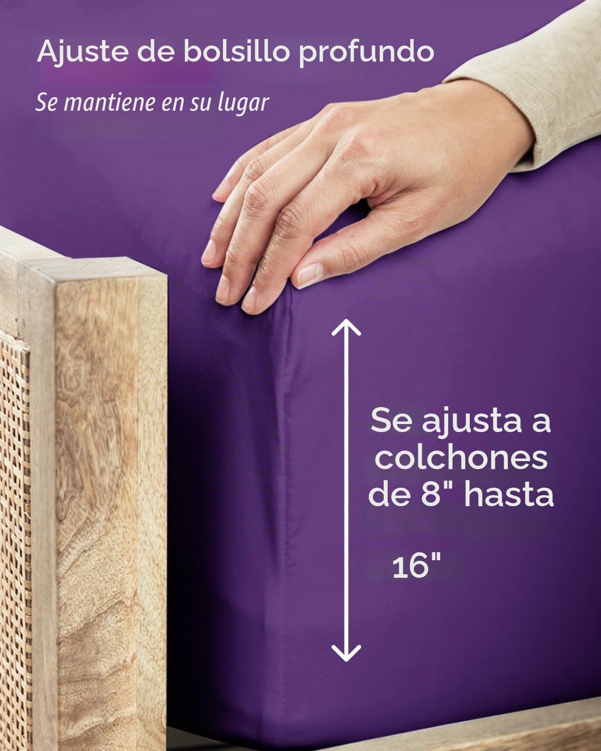 JUEGO DE SÁBANAS TWIN XL 3 PIEZAS CGK UNLIMITED MICROFIBRA PÚRPURA - 4