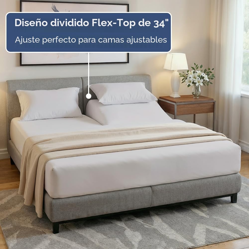 JUEGO DE SÁBANAS SPLIT KING CGK UNLIMITED GRIS CLARO 4 PIEZAS - 3