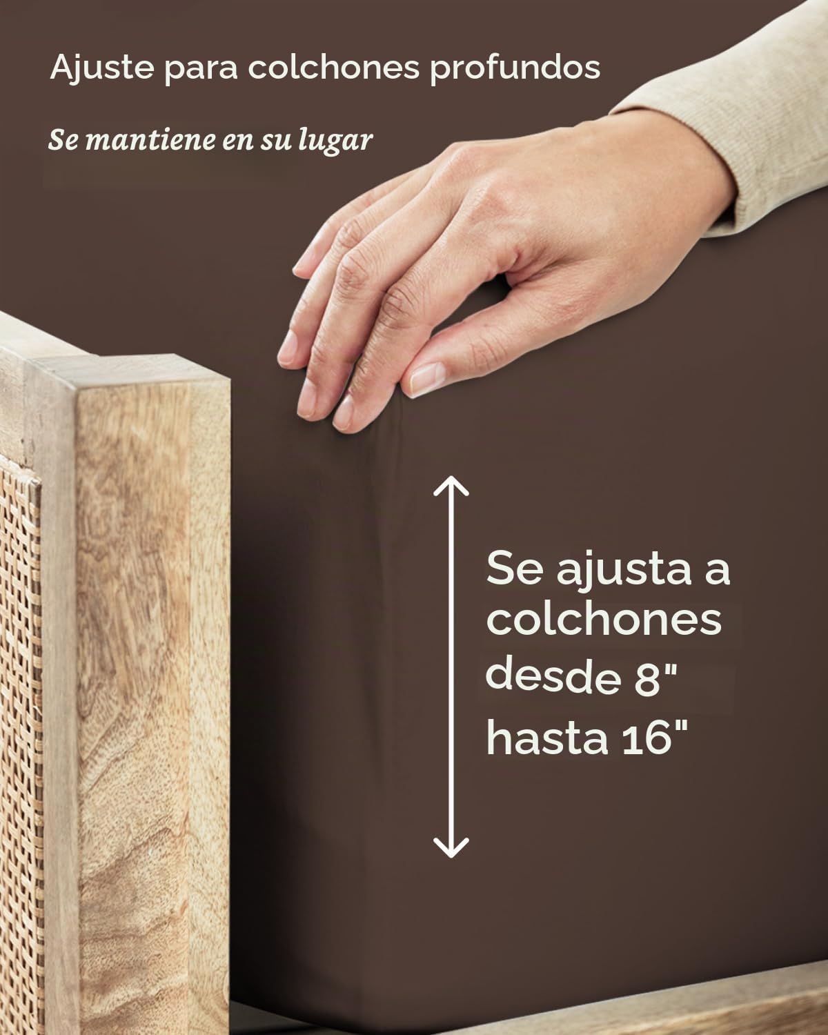 JUEGO DE SÁBANAS FULL XL 4 PIEZAS CGK UNLIMITED MARRÓN - 4