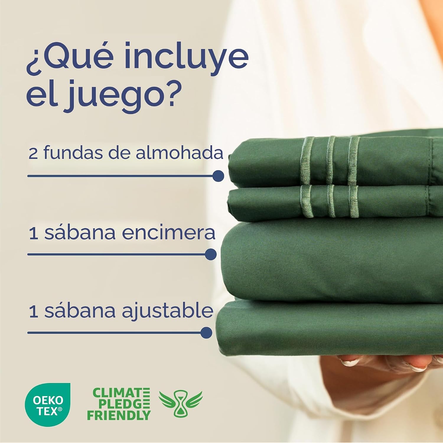 JUEGO DE SÁBANAS QUEEN 4 PIEZAS CGK UNLIMITED MICROFIBRA VERDE ESMERALDA - 2