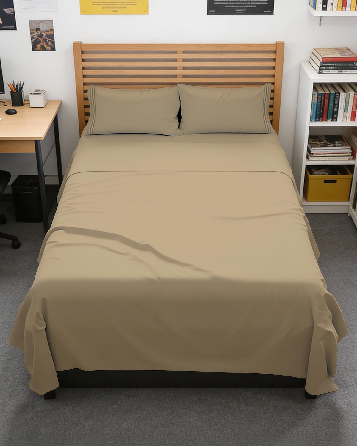 JUEGO DE SÁBANAS FULL XL 4 PIEZAS CGK UNLIMITED BEIGE - 1