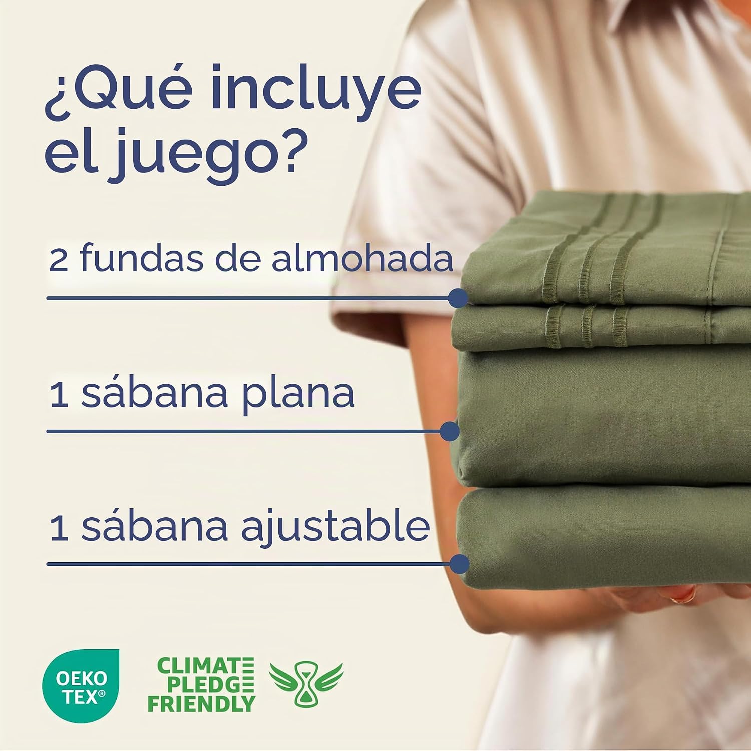 JUEGO DE SÁBANAS CGK UNLIMITED CAL KING 4 PIEZAS MICROFIBRA VERDE SALVIA - 2