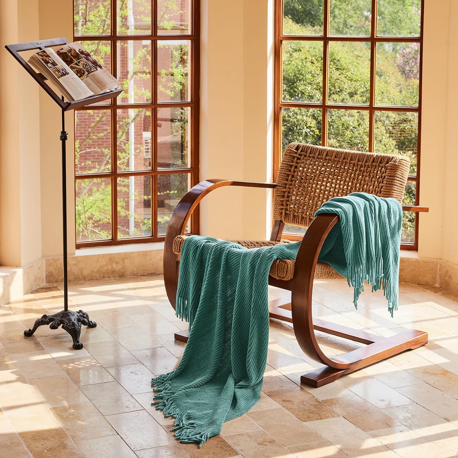 MANTA LIFEIN CHENILLE TEJIDA AQUA 60X80 PULGADAS - 4