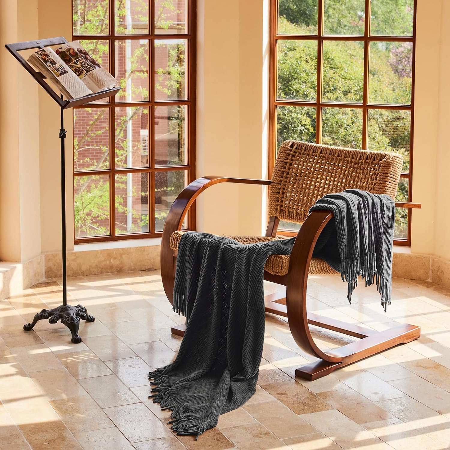 MANTA LIFEIN THROW BLANKET GRIS OSCURO 50X60 PULGADAS - 4