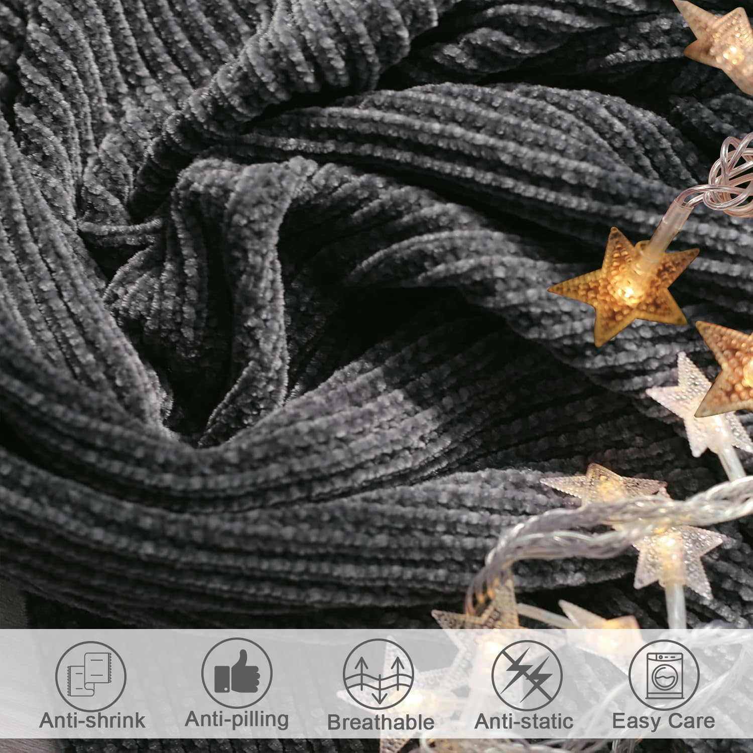 MANTA LIFEIN THROW BLANKET GRIS OSCURO 50X60 PULGADAS - 5
