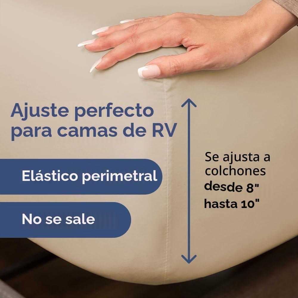 JUEGO DE SÁBANAS SHORT QUEEN 4 PIEZAS CGK UNLIMITED CREMA - 3