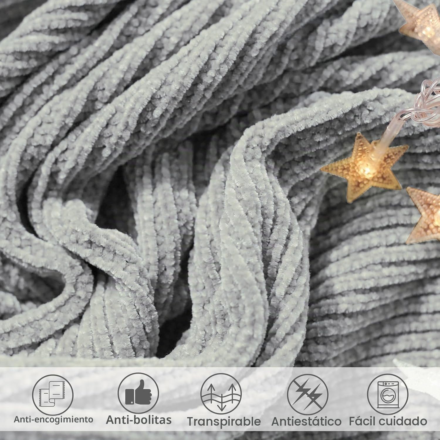 MANTA LIFEIN THROW BLANKET GRIS CLARO 60X80 PULGADAS - 5