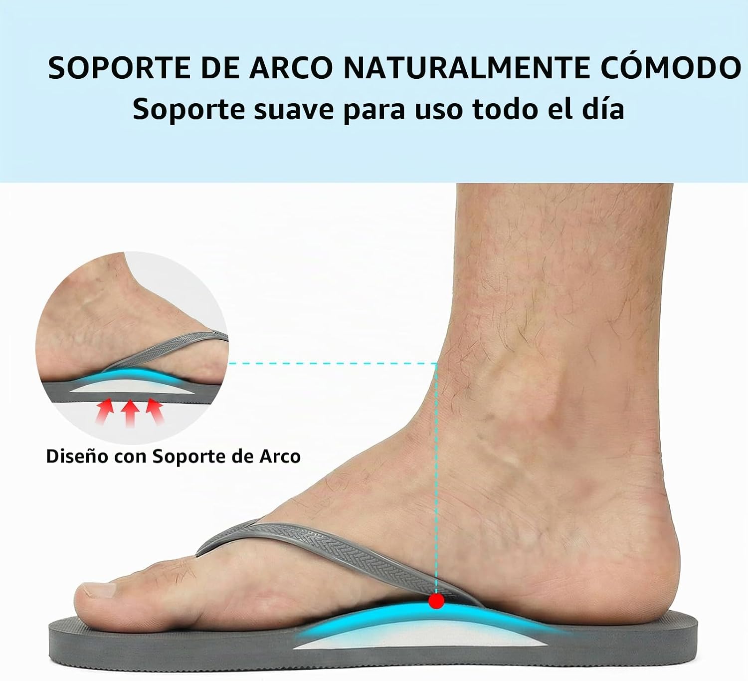 PANTUFLA STQ PARA HOMBRE GRIS OSCURO CON SOPORTE DE ARCO - 5