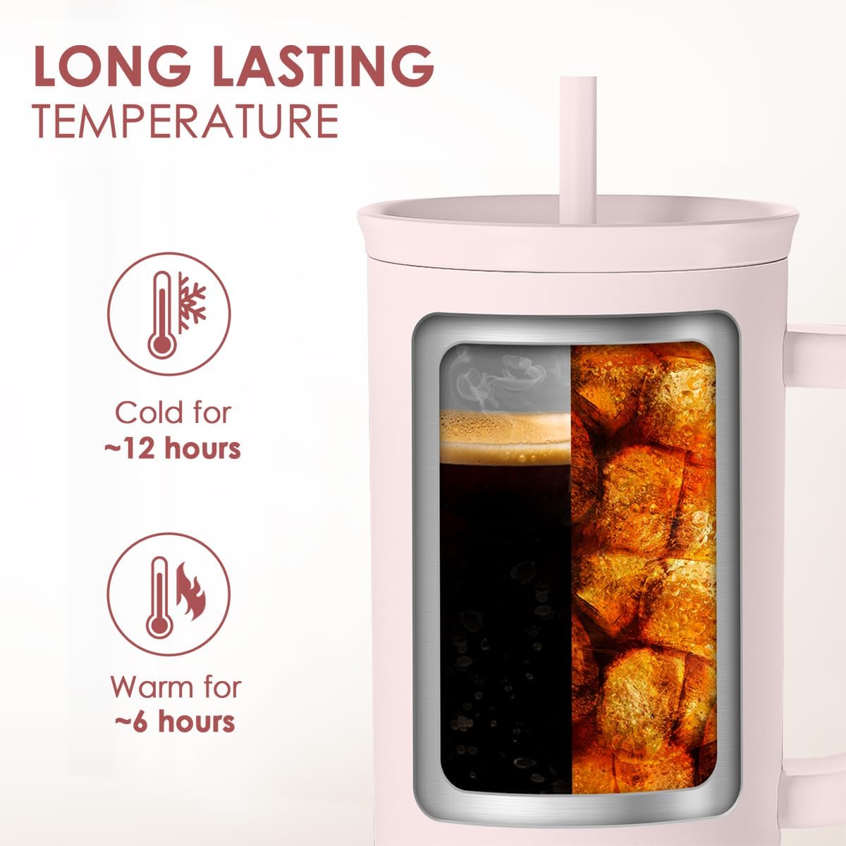 VASO TÉRMICO SANDJEST ACERO INOXIDABLE CON ASA 40 OZ - 5
