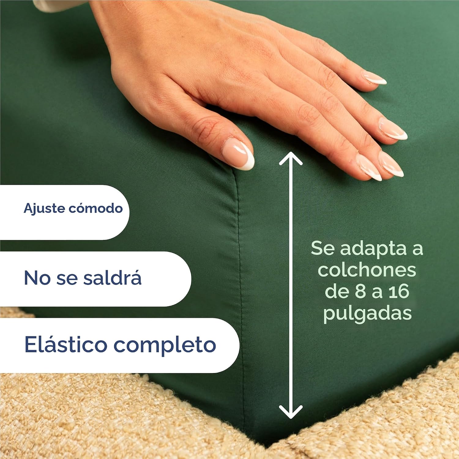 JUEGO DE SÁBANAS FULL SIZE 4 PIEZAS MICROFIBRA VERDE ESMERALDA - 3