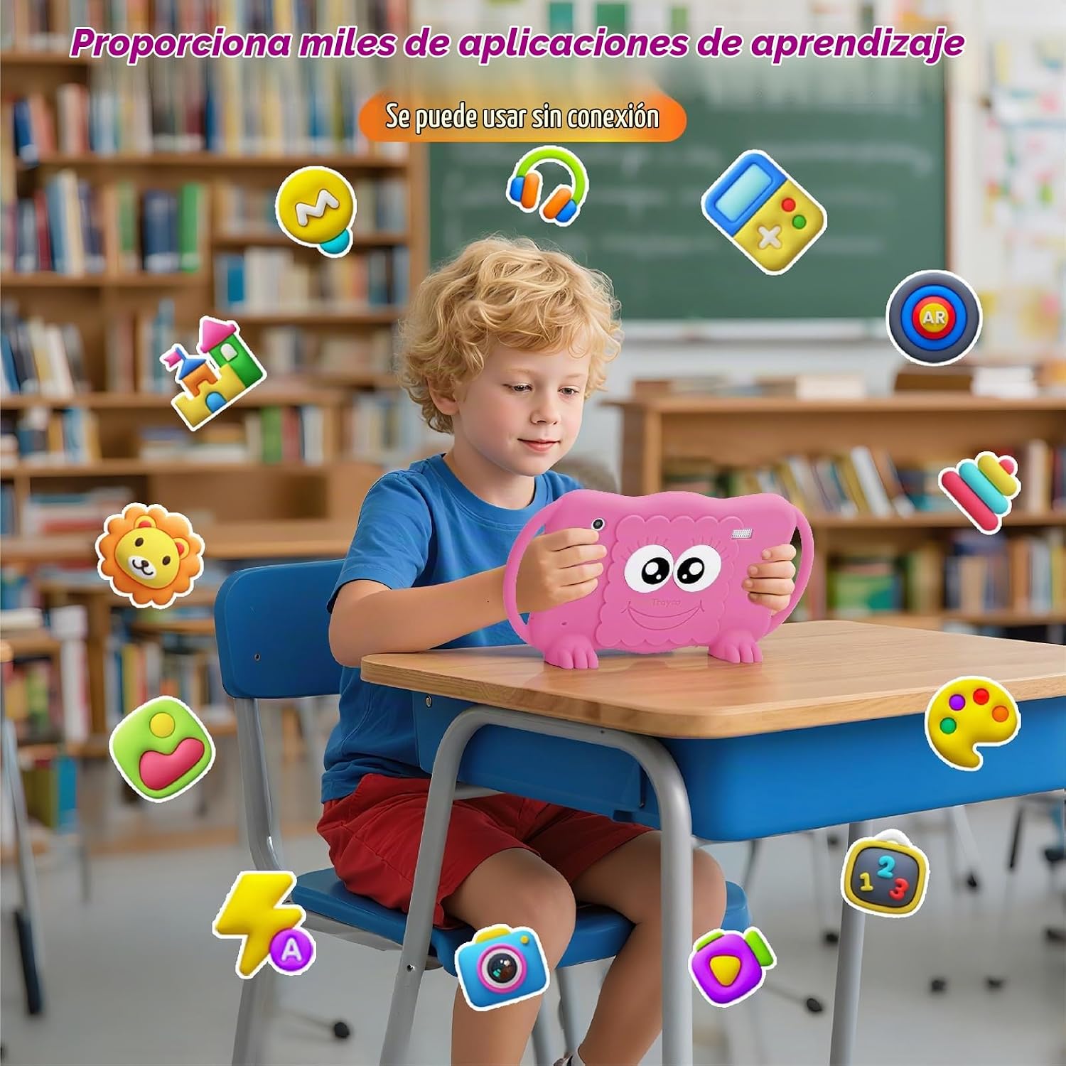 TABLET TRAYOO KIDS 7 PULGADAS 32GB PARA NIÑOS 3-12 AÑOS ROSA - 2