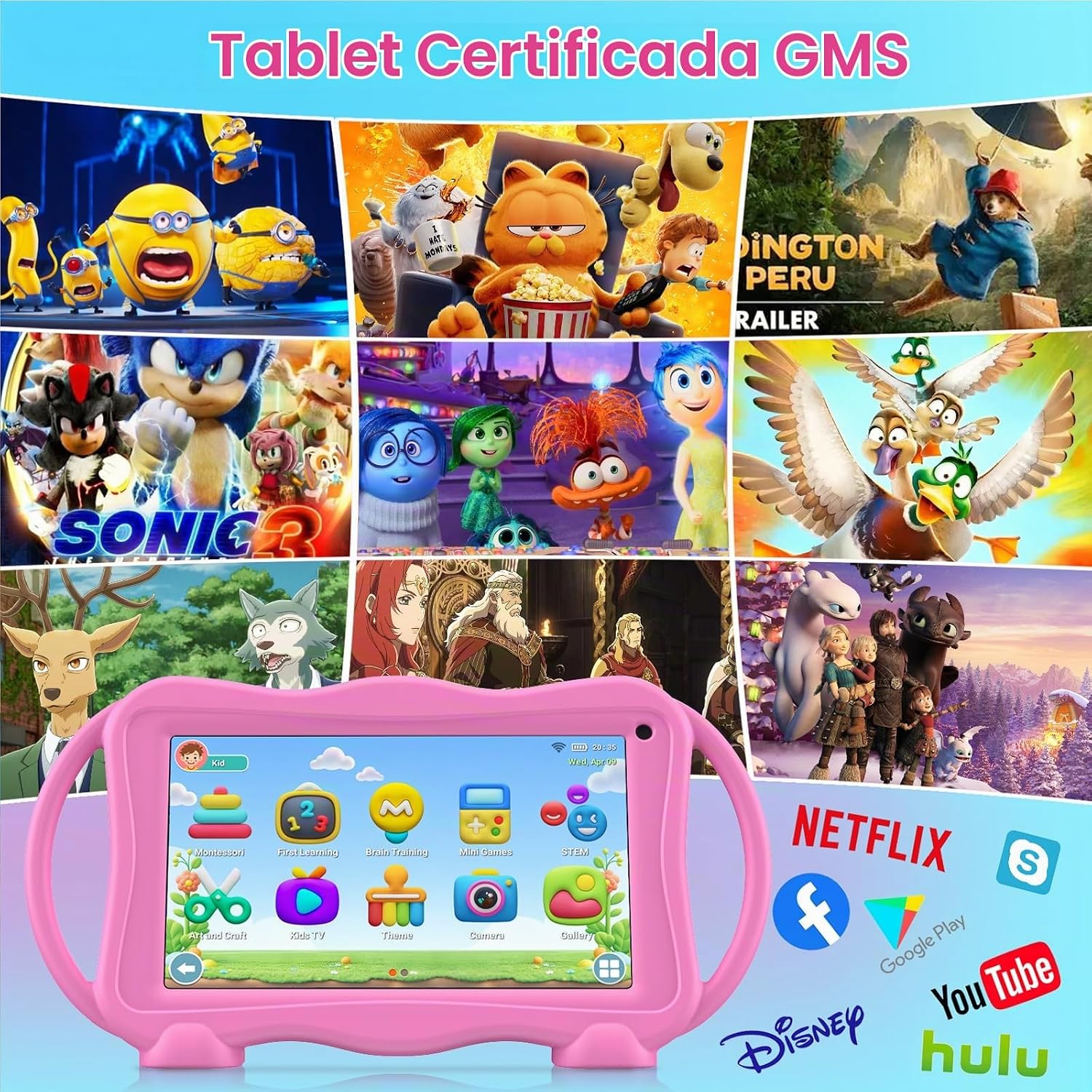 TABLET TRAYOO KIDS 7 PULGADAS 32GB PARA NIÑOS 3-12 AÑOS ROSA - 3
