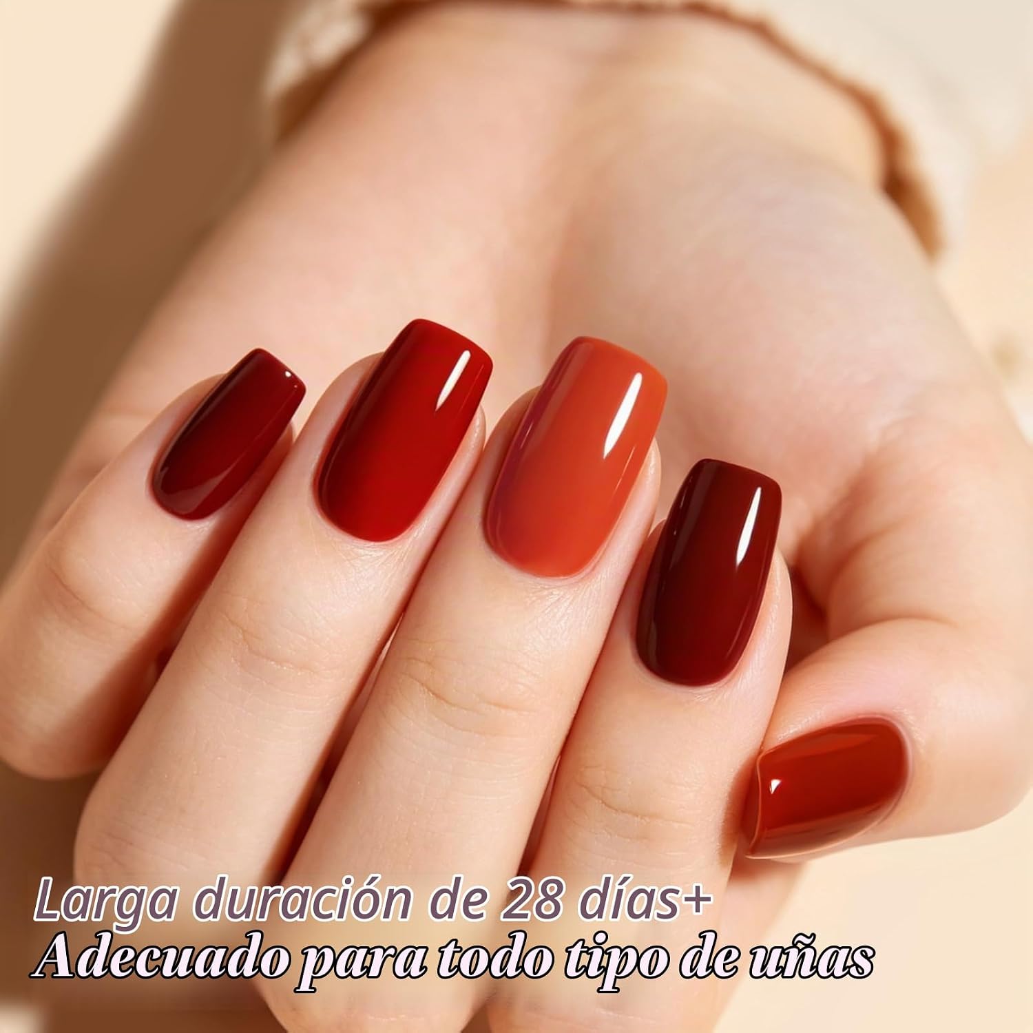 ESMALTE GEL BORN PRETTY OTOÑO INVIERNO SET 6 COLORES NARANJA CHOCOLATE BURDEO - 5