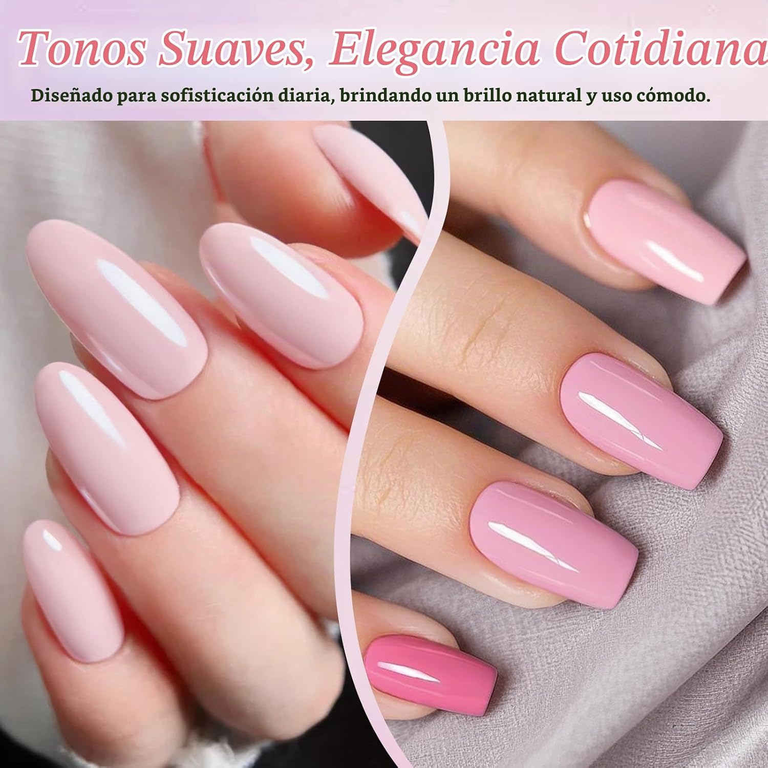 ESMALTE GEL BORN PRETTY ROSA BEBÉ NUDE SET 6 BOTELLAS 7ML - 5