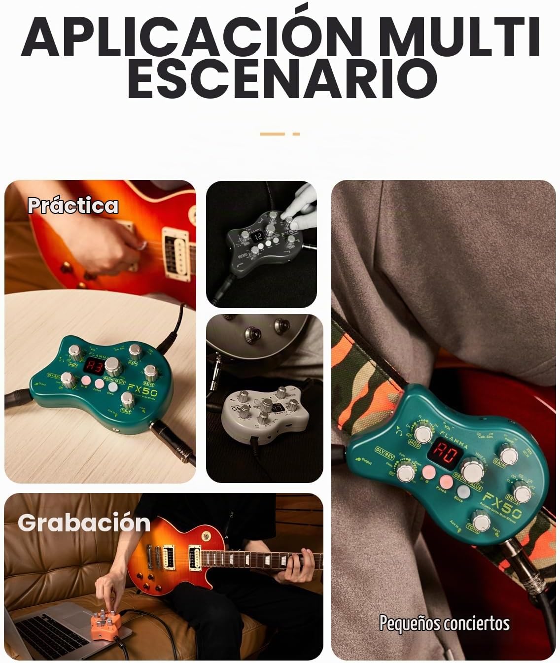PEDAL DE EFECTOS FLAMMA FX50 MULTI-EFECTOS PORTÁTIL PARA GUITARRA - 5