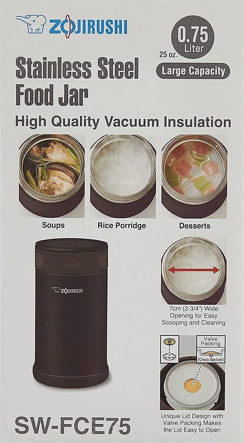 CONTENEDOR DE ALIMENTOS ZOJIRUSHI ACERO INOXIDABLE 740 ML MARRÓN OSCURO - 5