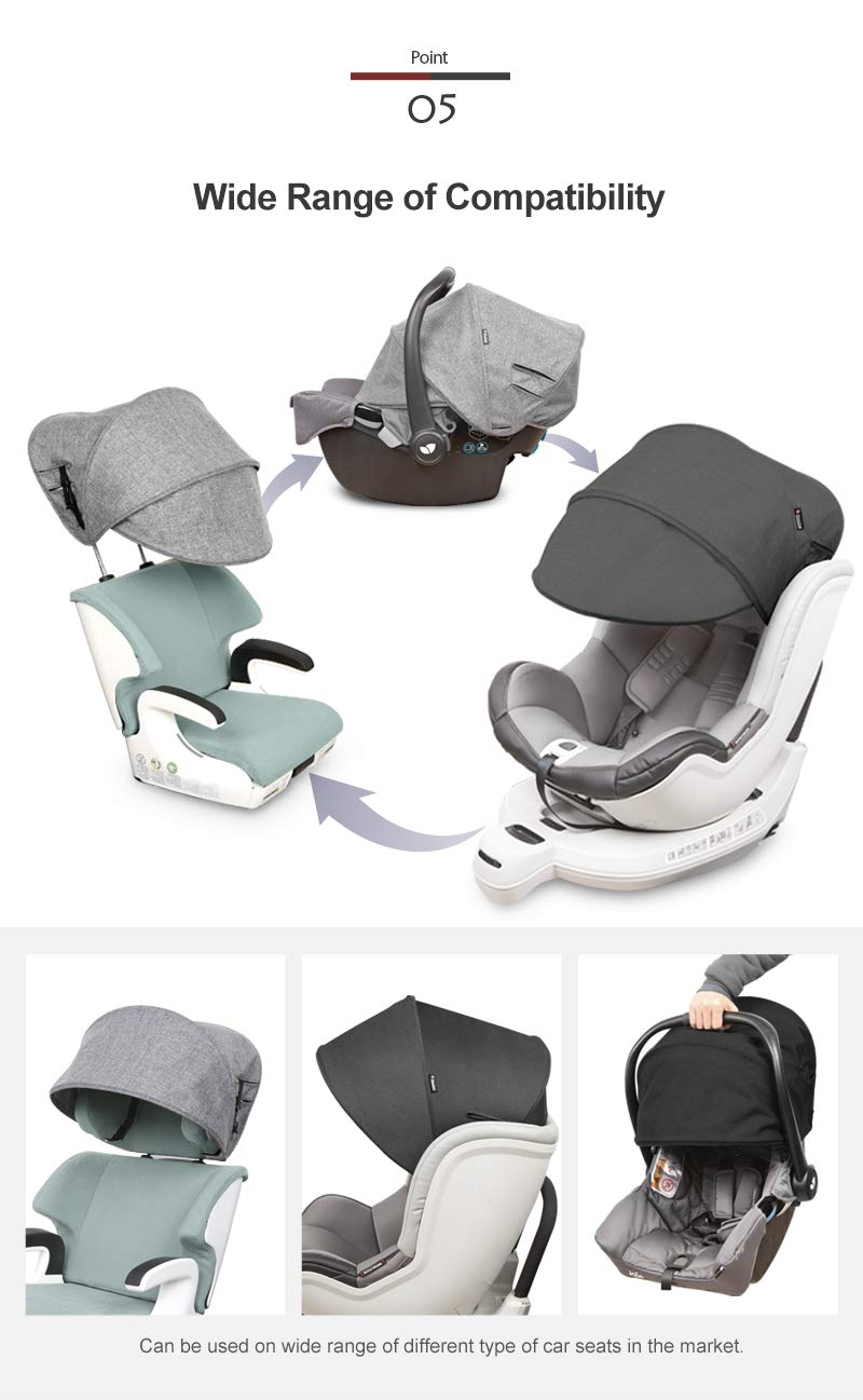 CUBRE COCHE MANITO SUN SHADE EXTENDER GRIS Y NEGRO - 4
