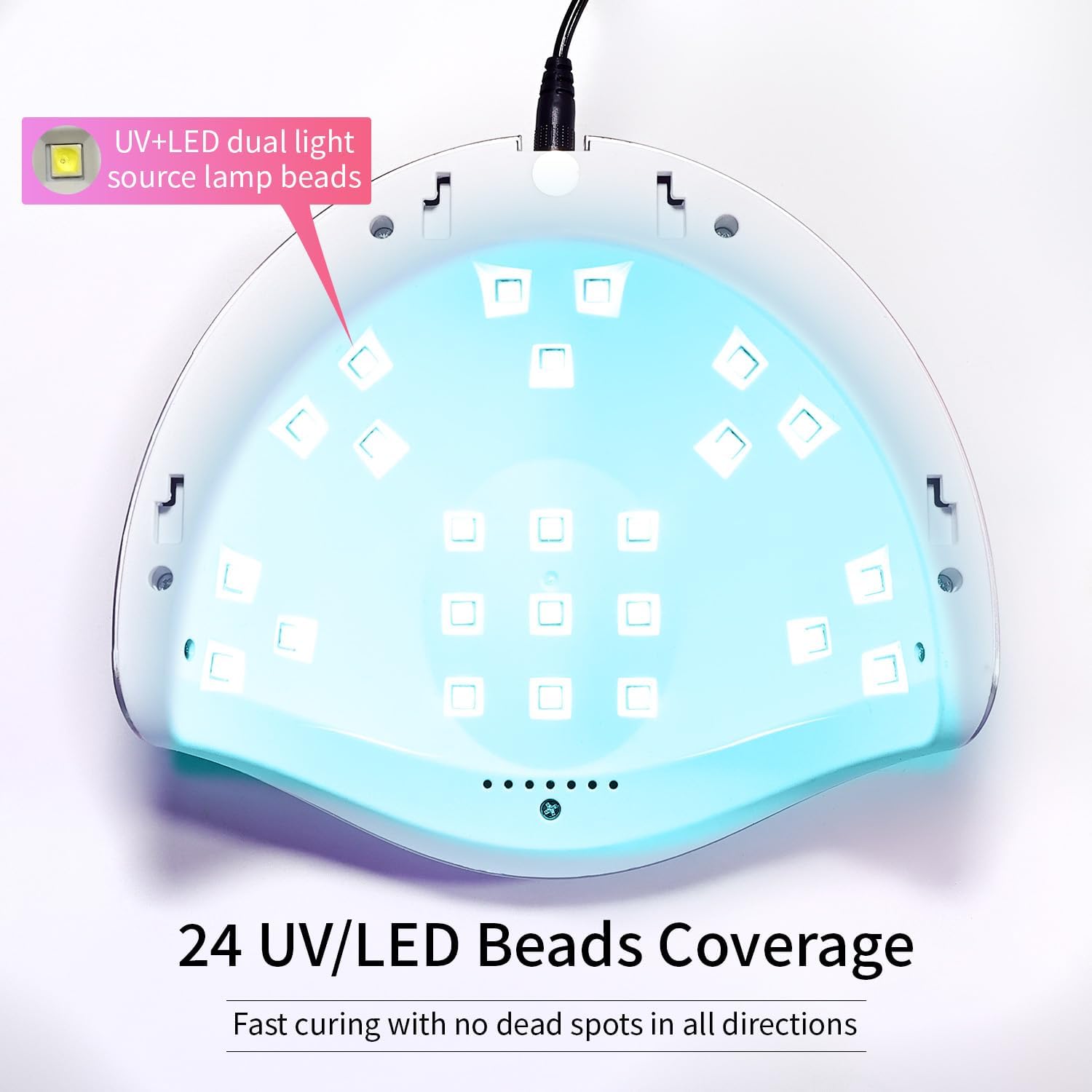LÁMPARA UV LED JODSONE PARA UÑAS DE GEL ROSA CON 4 TEMPORIZADORES Y SENSOR AUTOMÁTICO - 4