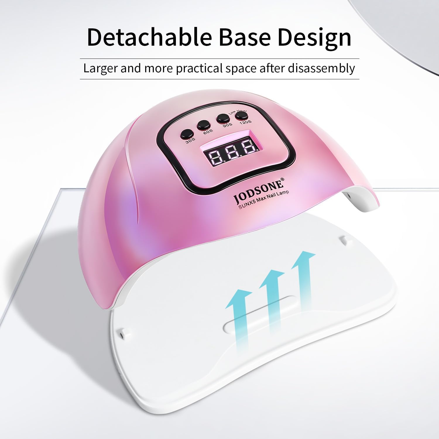 LÁMPARA UV LED JODSONE PARA UÑAS DE GEL ROSA CON 4 TEMPORIZADORES Y SENSOR AUTOMÁTICO - 5