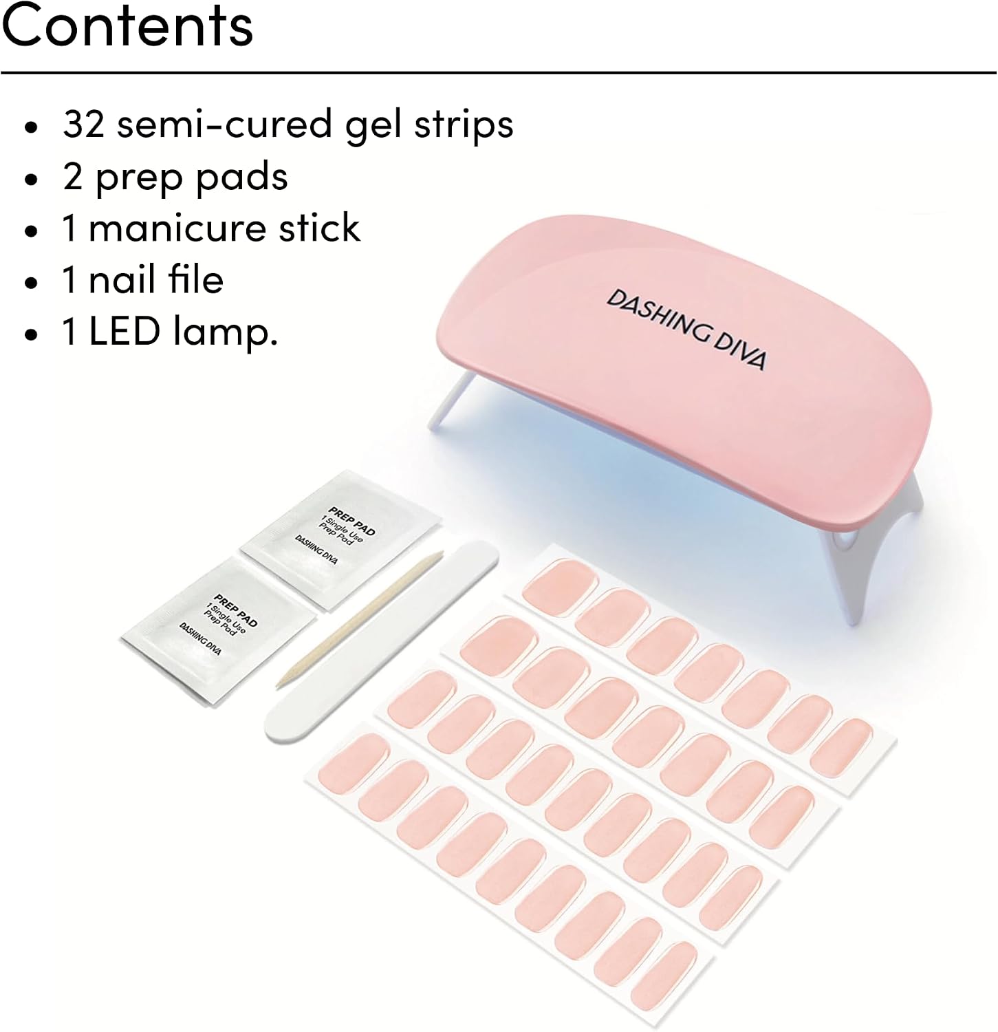 KIT DE MANICURA DASHING DIVA GLAZE PALE BLUSH CON LÁMPARA LED - 3