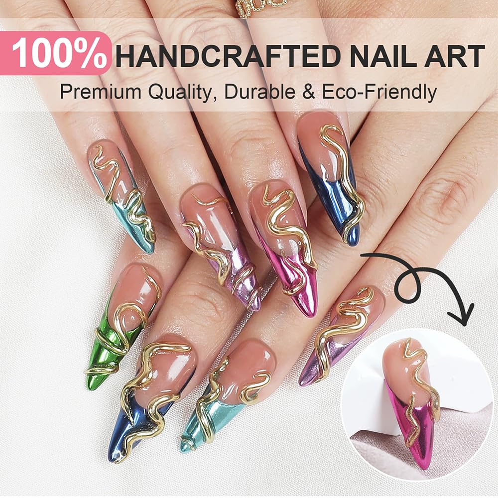 UÑAS POSTIZAS PRESS ON MEEMOORON CUADRADAS LARGAS AMARILLO CON DISEÑO FLOR 3D TALLA M 10 PIEZAS - 3